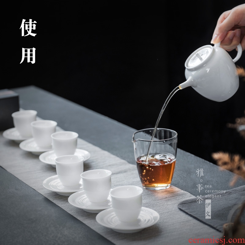 Evan ceramic jade porcelain tea sets suit household modern teapot teacup contracted Japanese tea ceremony gift boxes