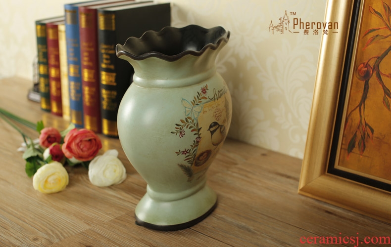 Contracted and modern new Chinese pottery vase home furnishing articles hotel club house sitting room porch flower arrangement - 44801530583