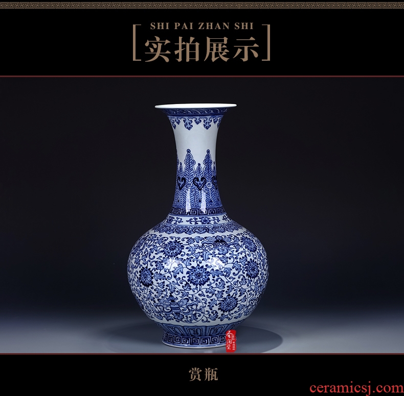 Jingdezhen ceramic vase of large sitting room dry flower decoration flower arranging furnishing articles of Chinese style restoring ancient ways pottery porcelain pot - 534440632422