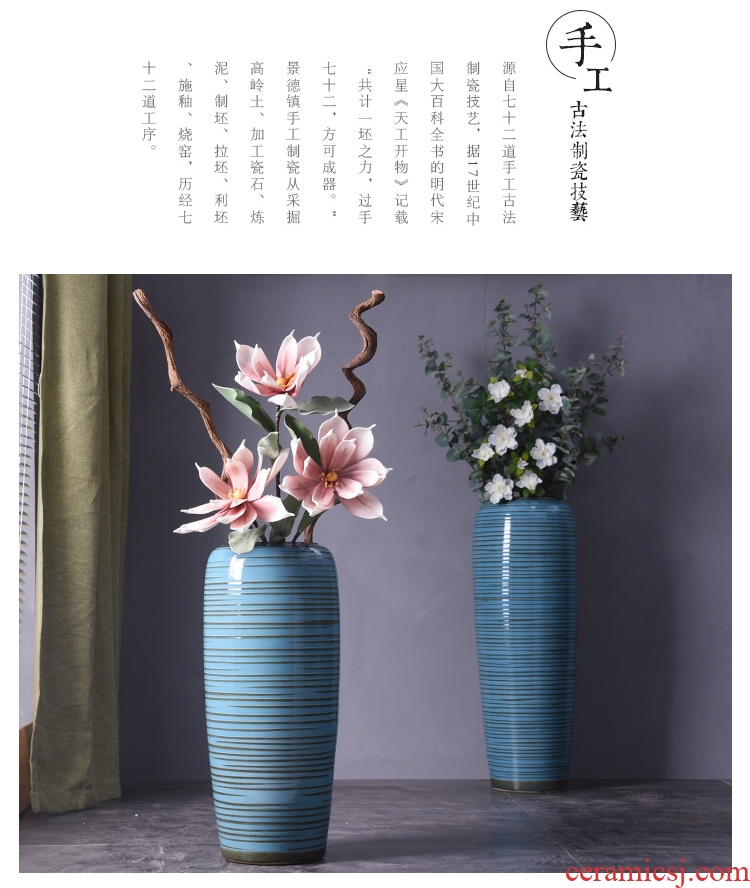 Jingdezhen do old Chinese style restoring ancient ways ceramic vase large sitting room ground flower arrangement China TV ark - 557232210955