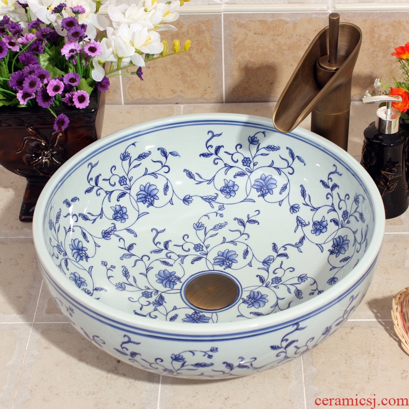 JingYuXuan blue and white ceramic sanitary ware ceramic art basin shengshi basin sinks hand basin