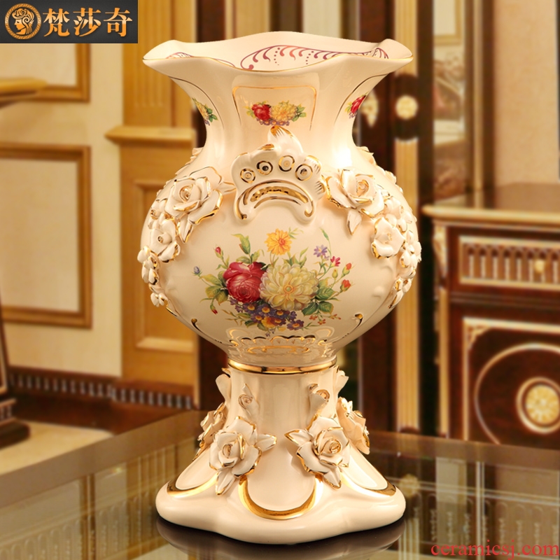 Vatican Sally 's European compote suit creative home furnishing articles sitting room tea table decorations ceramic fruit bowl three - piece suit