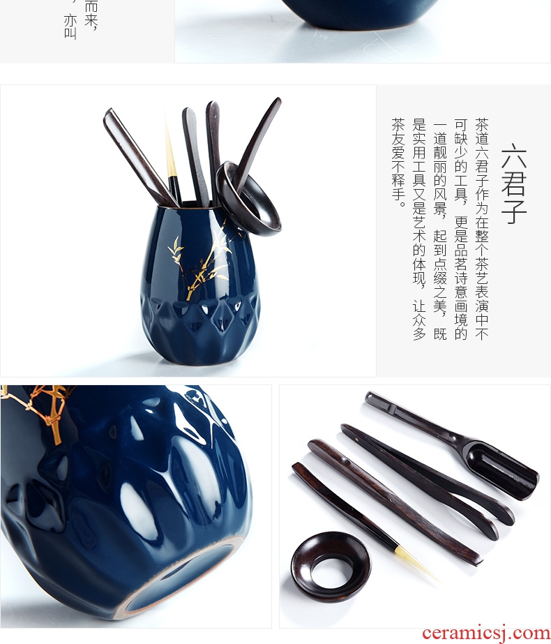 Beauty cabinet modern household ji blue glaze kung fu tea set your up manual ceramic teapot tea tea set fair keller