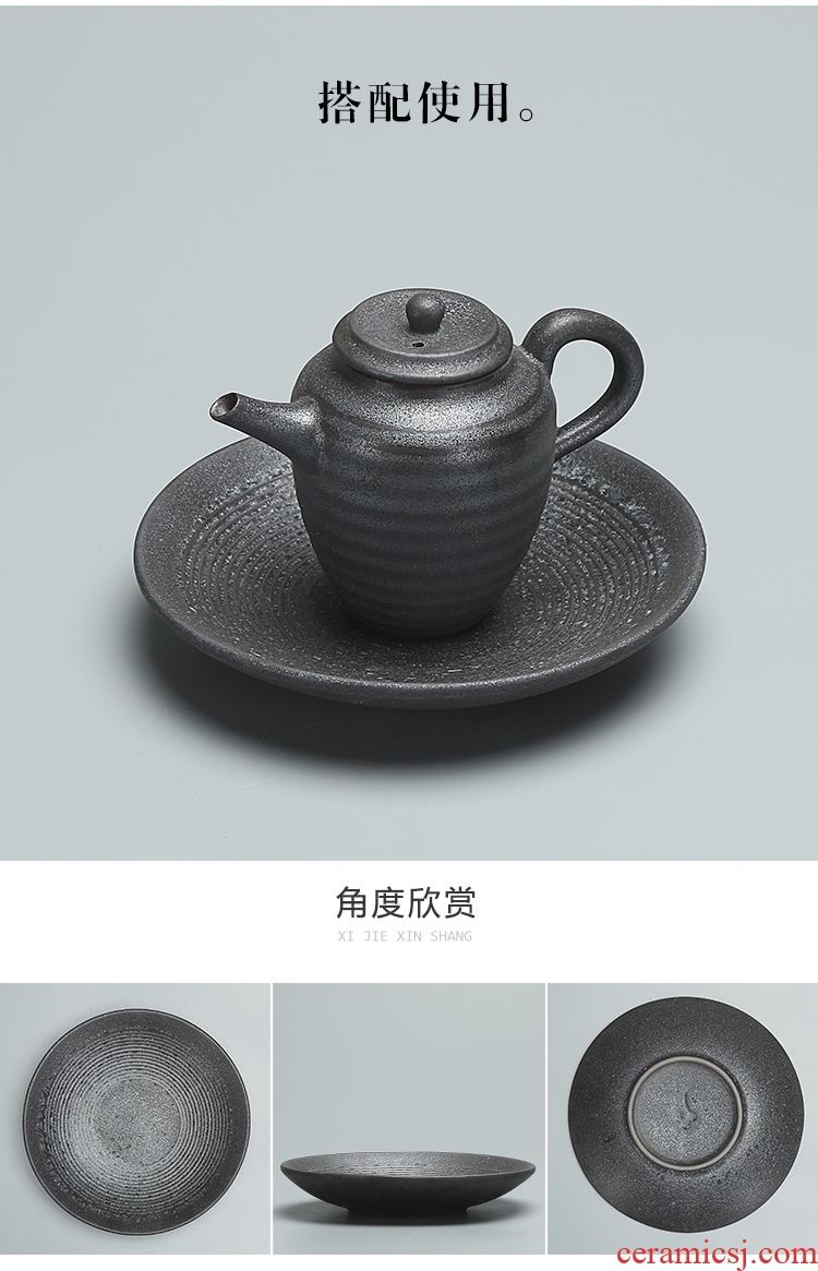 Quiet life silver spot kettle pot bearing kung fu tea accessories dry tea tea tray ceramic pot bearing