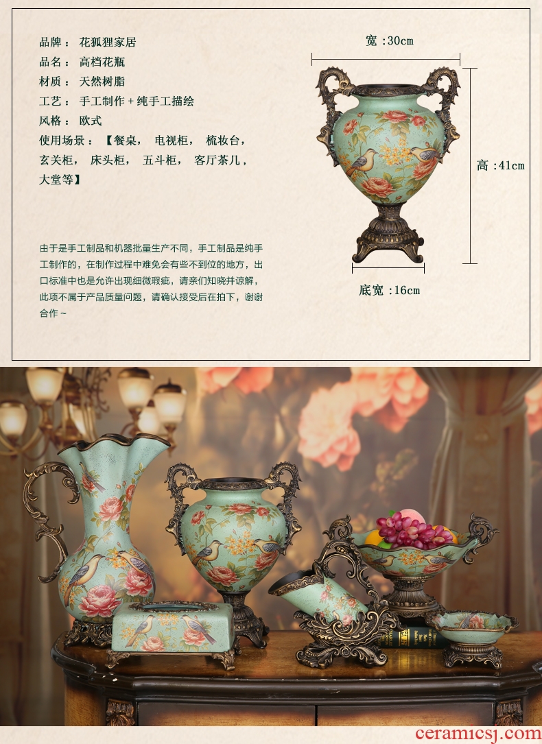 Jingdezhen ceramics of large vase large European colored enamel porcelain flower arrangement sitting room adornment is placed - 524904279947