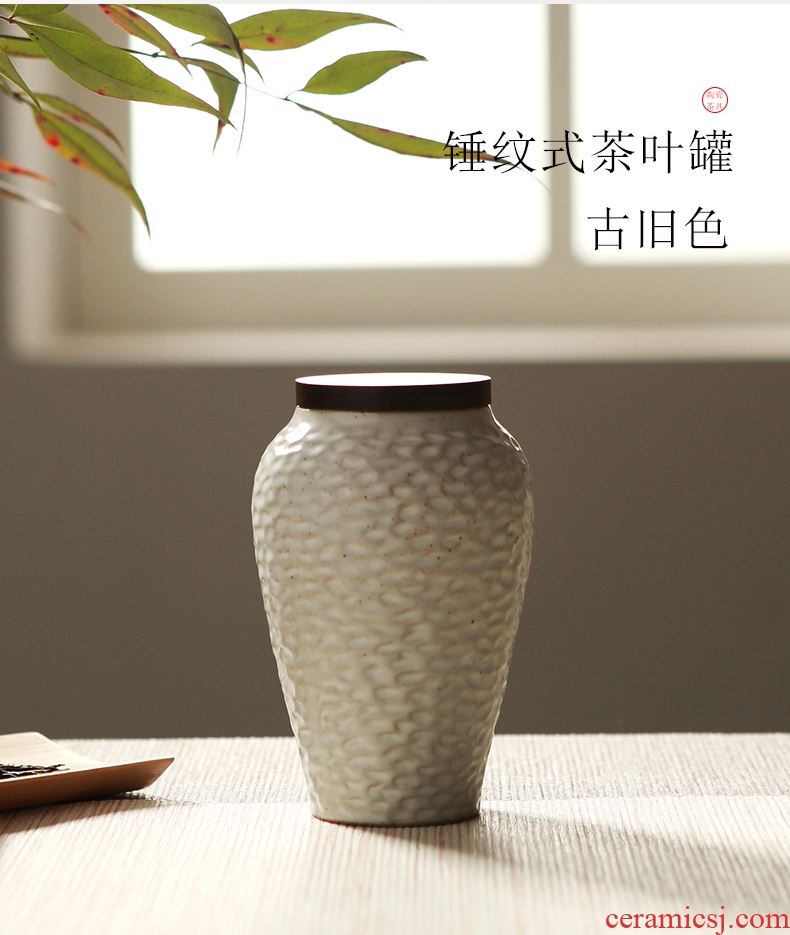 DH jingdezhen coarse pottery household storage tank gm caddy fixings manual small creative ceramic seal pot