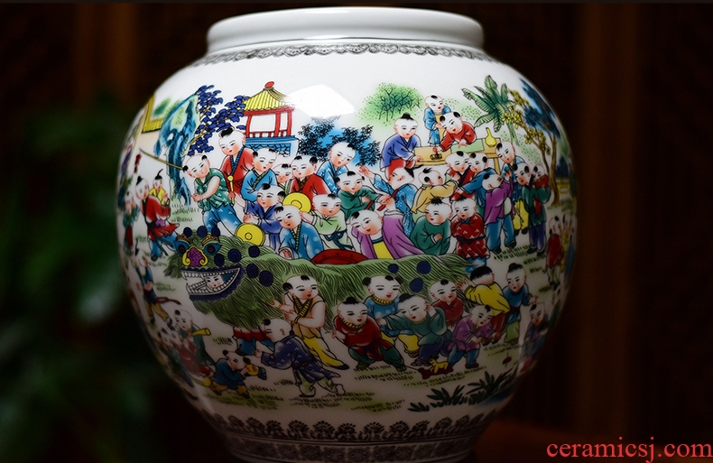 Hand - made riches and honour auspicious peony of large blue and white porcelain vase of jingdezhen ceramics sitting room adornment big furnishing articles - 572498057078