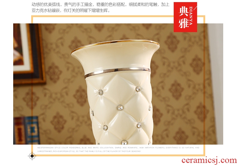Creative designers vase furnishing articles large ceramic flower arranging device north European style living room home soft decoration light key-2 luxury - 551120387800