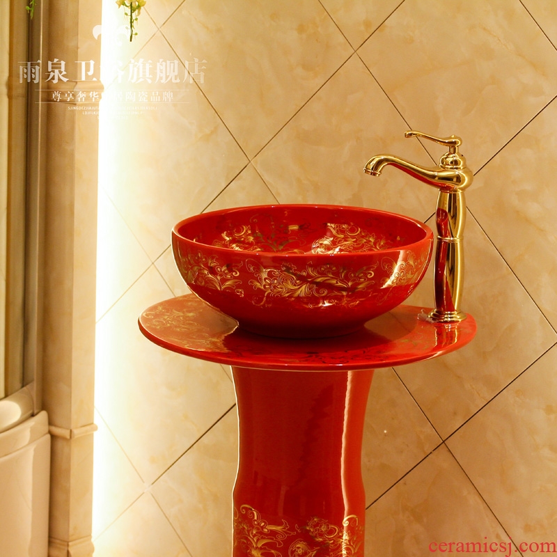 Jingdezhen art lavatory basin sink the post one lavatory basin floor ceramics column basin