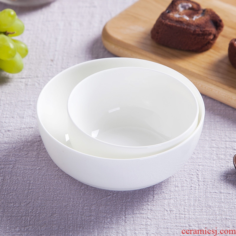 Pure white ipads porcelain rice bowls of jingdezhen household ceramics tableware rainbow such use salad bowl Chinese Korean bowl dessert bowls