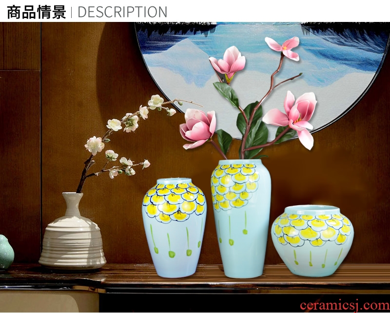 Jingdezhen ceramic vase creative television wine sitting room porch of new Chinese style household soft adornment flower arranging furnishing articles