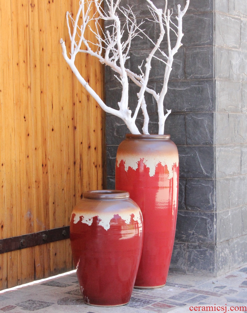Jingdezhen ceramics big vase live TV ark, gourd landing place to live in the sitting room porch decoration - 537094249074