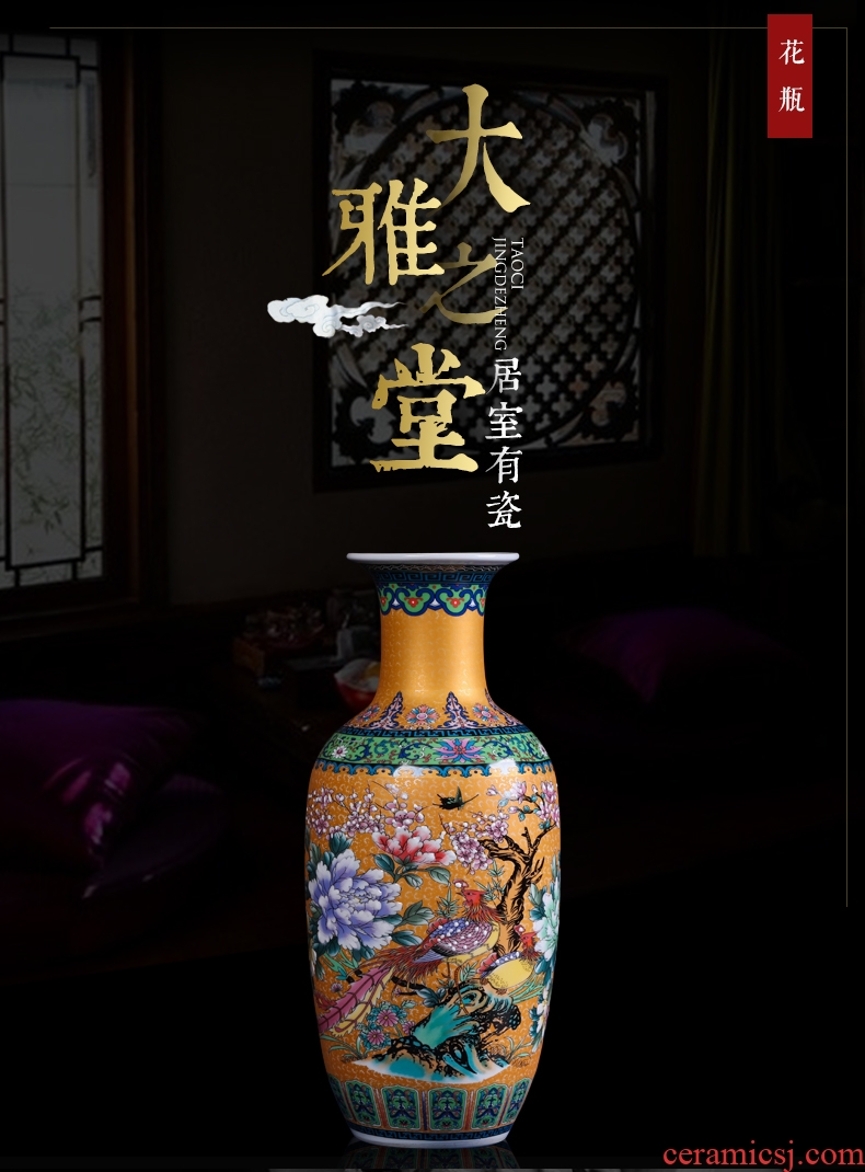 Contracted and I jingdezhen ceramic dry flower of large vase restoring ancient ways furnishing articles sitting room flower arranging flowers, checking pottery - 560211349178