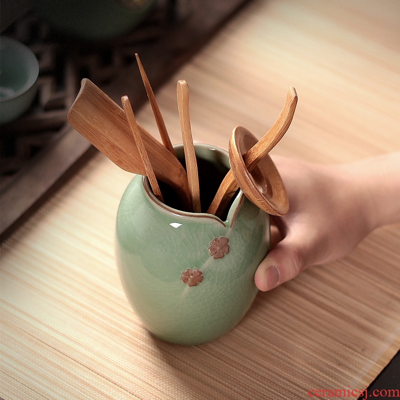 Celadon tea six gentleman with zero kung fu tea accessories teaspoons ChaGa tea black TanZhu longquan celadon ceramics filter