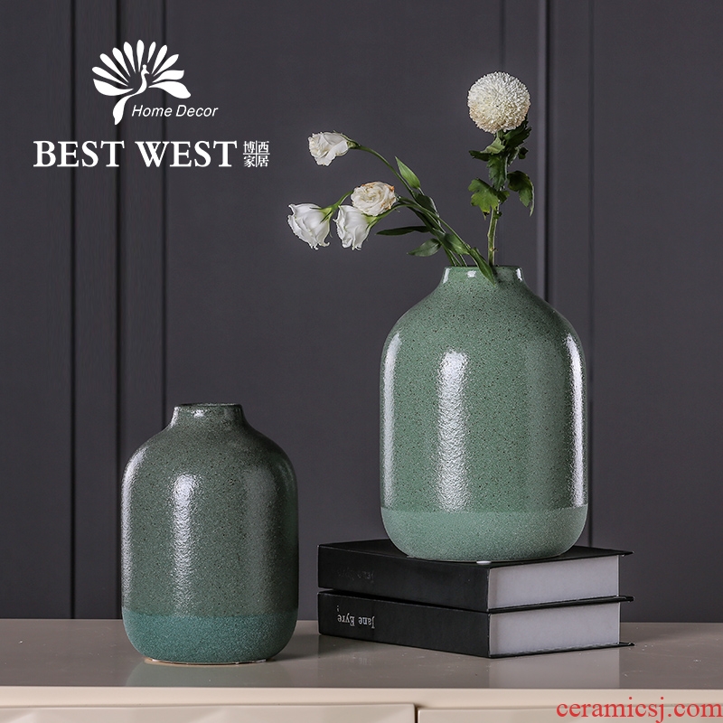 New Chinese style ceramic vase furnishing articles home sitting room dry flower vase large landing China soft adornment