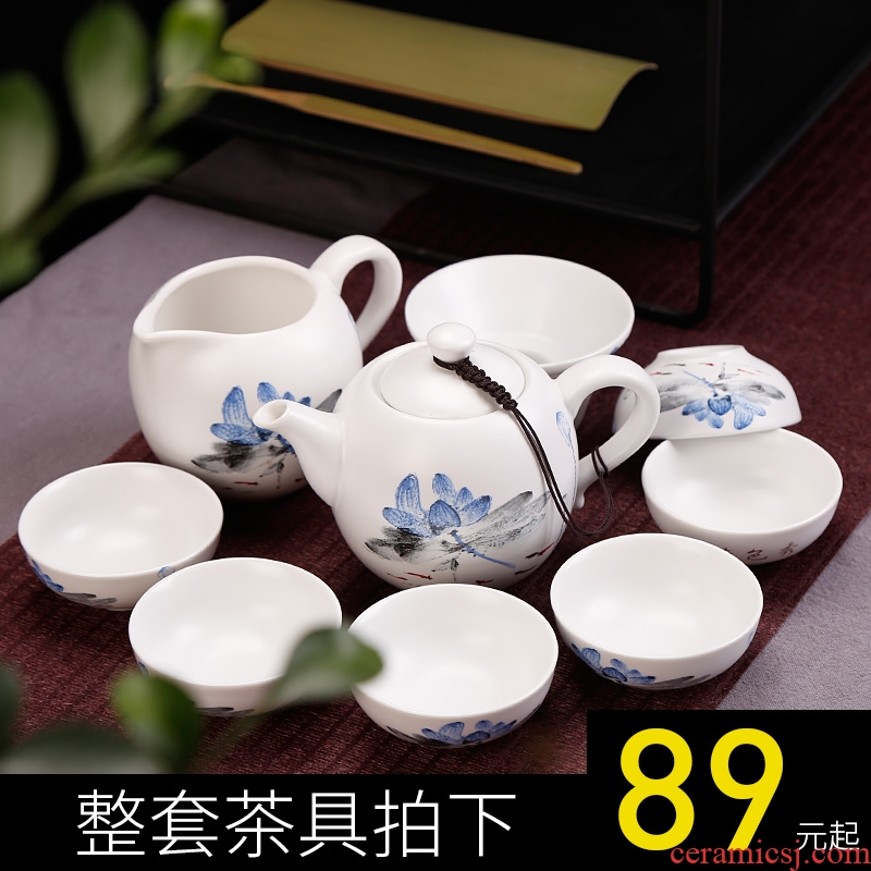 Simple kung fu tea teapot ceramics suit small tea tray mini household contracted and contemporary tea ceremony of Chinese style