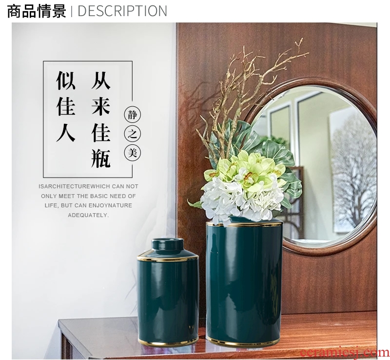 Jingdezhen ceramic vase furnishing articles sitting room European - style contracted Nordic style dry flower arranging flowers household soft adornment