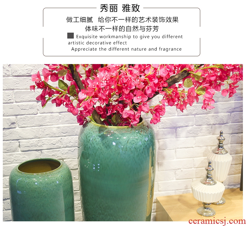 Jingdezhen ceramics archaize crack jun porcelain glaze white borneol big vase modern living room furniture decoration pieces - 556472488704