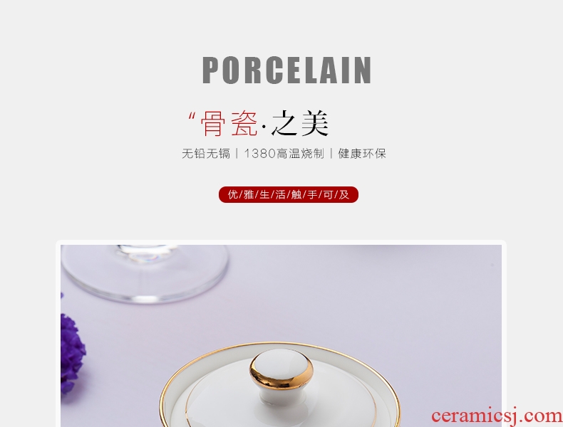 Jingdezhen porcelain up phnom penh stew ipads white bird 's nest water stew with cover steamed egg cup sweet little soup cup suits for