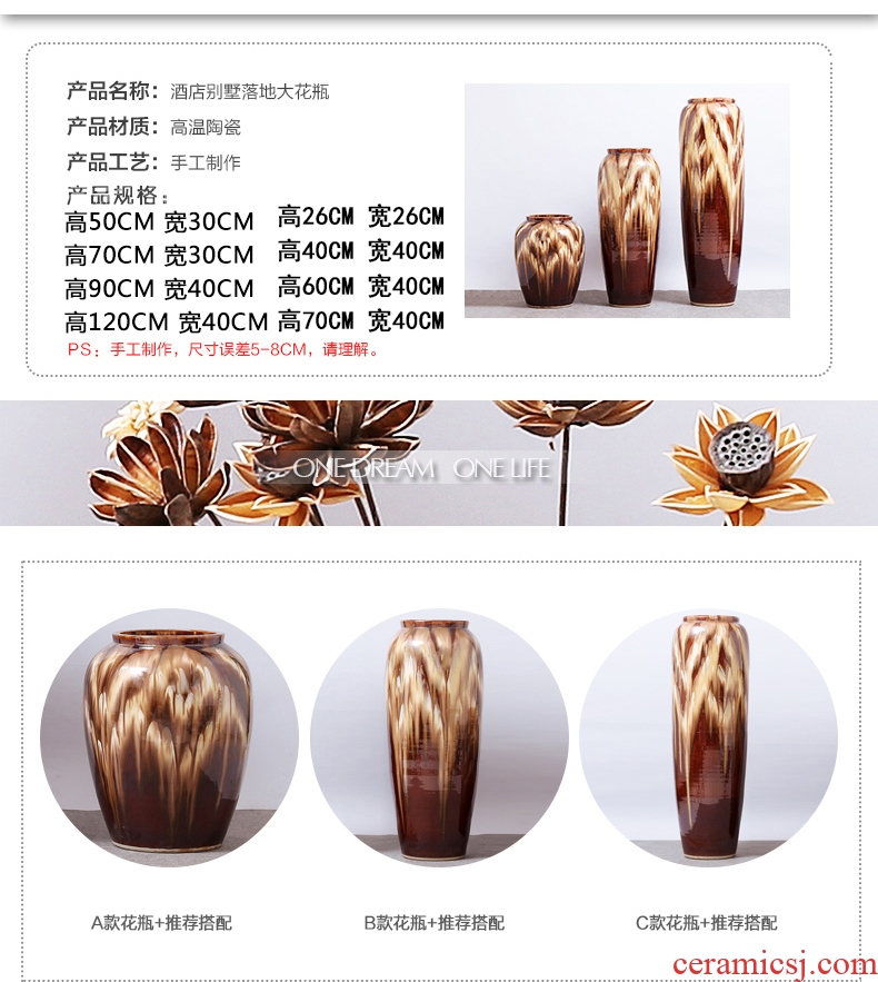 Jingdezhen ceramic landing big vases, new Chinese style hotel, villa decoration furnishing articles between example flower decoration in the sitting room - 523306921893