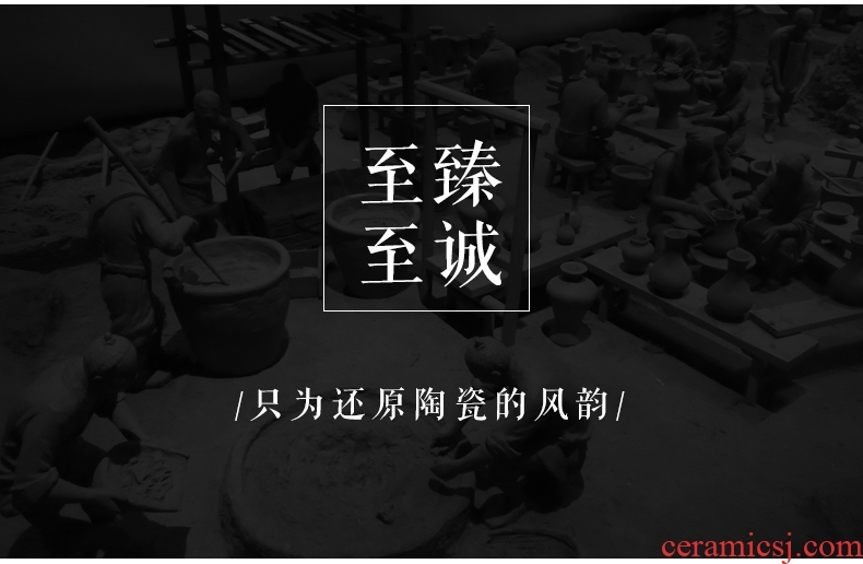 Jingdezhen ceramics hand - carved antique Chinese shadow blue glaze vase home furnishing articles large sitting room - 560938538139