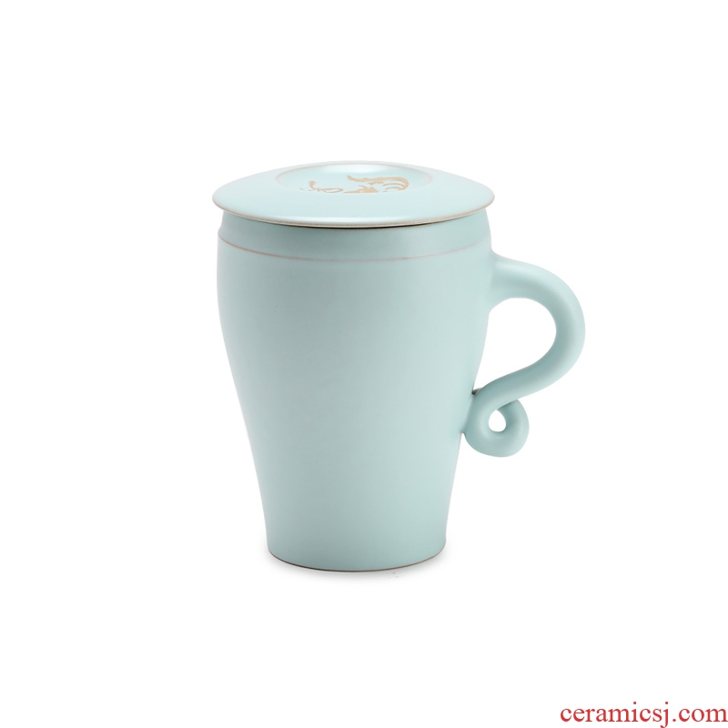 Million kilowatt/hall office ceramic cup with cover large anti hot filter cup office mug cups in extremely good fortune