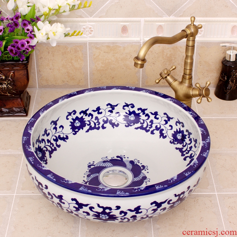 Jingdezhen ceramic lavatory basin basin art on the sink basin birdbath hand - made archaize blue and white