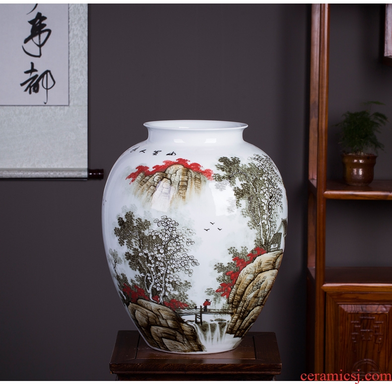 Color glaze up ceramic floor vase vase stylish sitting room hotel villa place large vases, flower arrangement - 569127166339