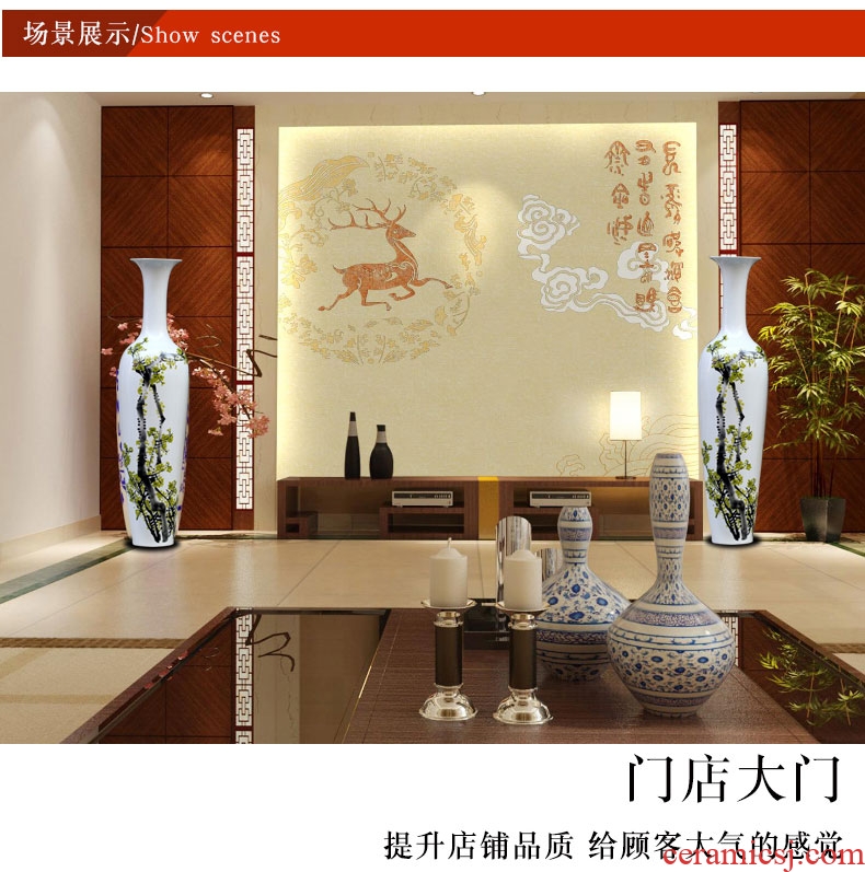 Chinese red Jin Fu porcelain of jingdezhen ceramic vase of large festive wedding sitting room big furnishing articles 1.2 2 m - 547536954167