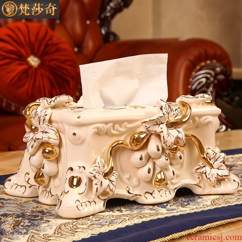 Vatican Sally 's ceramic tissue box key-2 luxury European - style household smoke box sitting room tea table decorations furnishing articles wedding gift