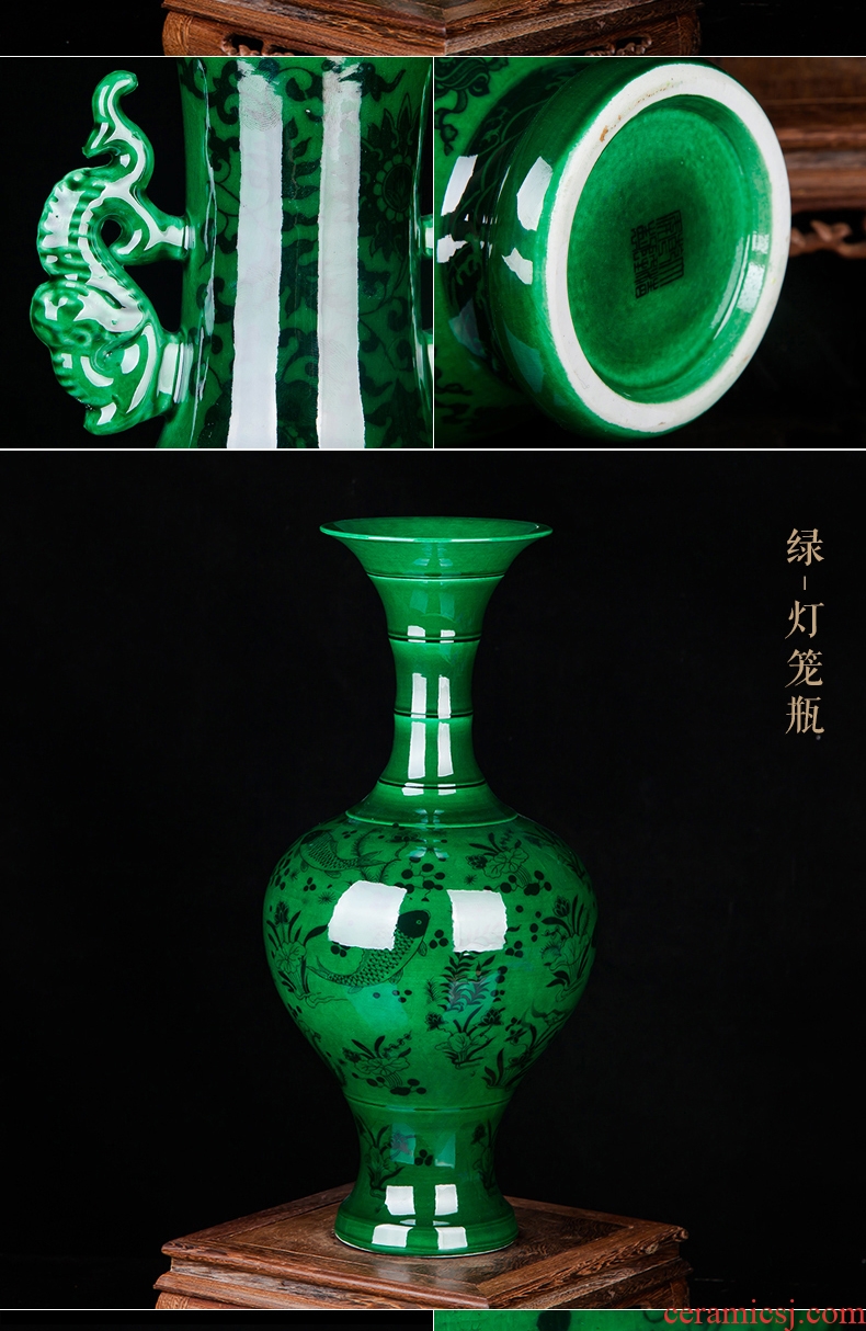 Jingdezhen ceramics landing big vase furnishing articles of new Chinese style household villa living room decoration decoration opening gifts - 542589418823