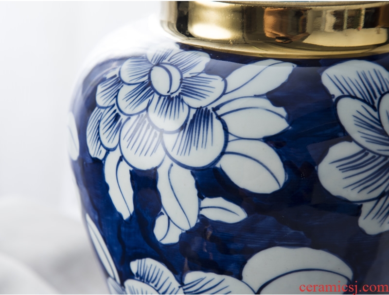Hand - made of blue and white porcelain of jingdezhen ceramics of large vases, flower arranging new porch decoration of Chinese style household furnishing articles - 570196833737