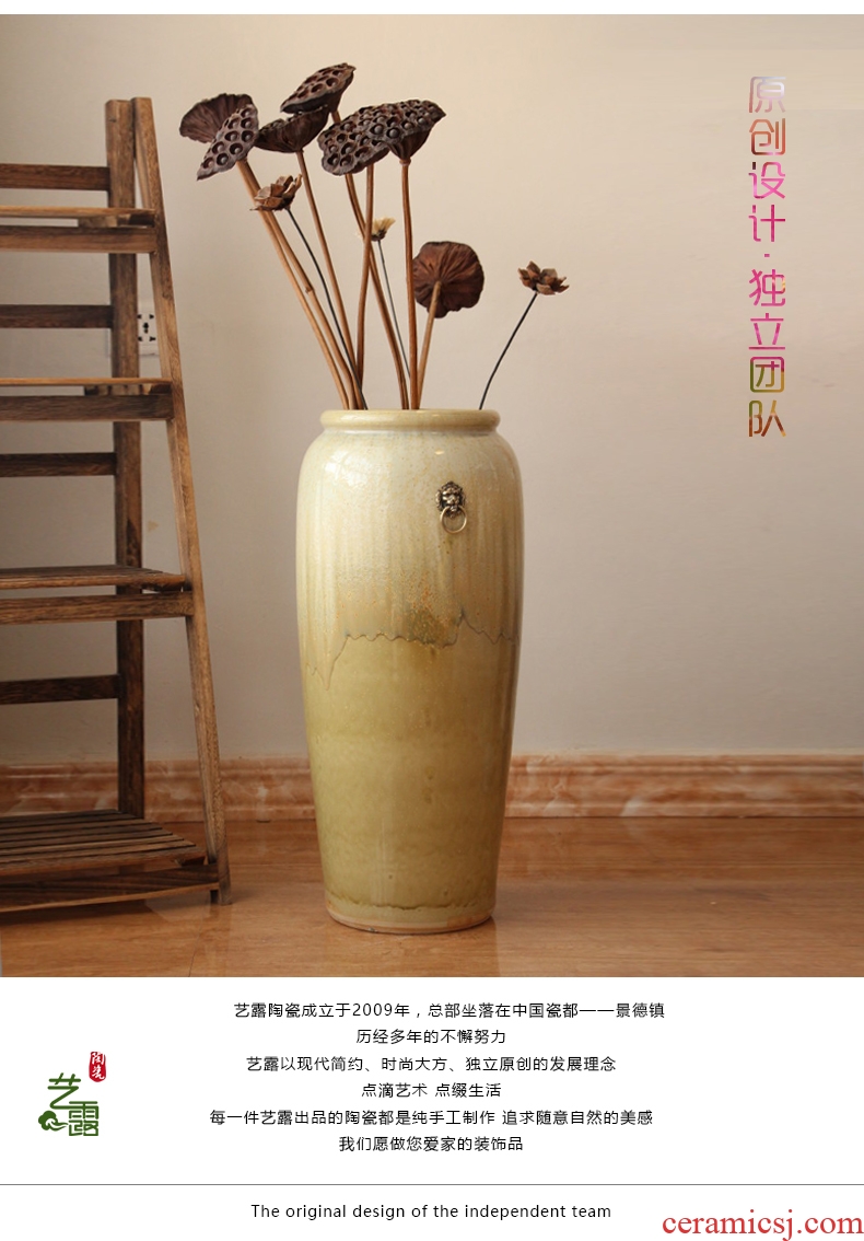 Jingdezhen ceramics craft embossed painting and calligraphy tube of calligraphy and painting scroll of large cylinder vase sitting room office furnishing articles - 539932182291