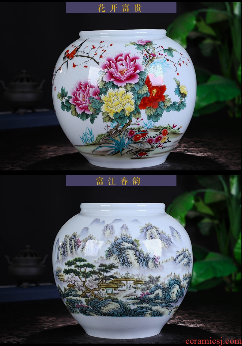 Jingdezhen ceramics large vases, new Chinese style household living room hotel flower arranging, adornment porch place - 560338487673