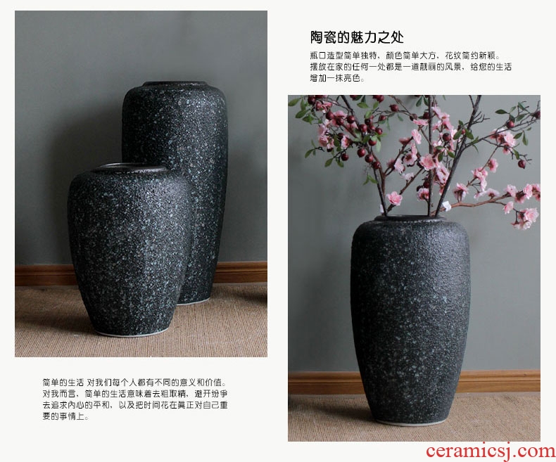 Jingdezhen ceramic open the slice of a large vase archaize crack glaze painting the living room the hotel decoration clear - 537550733612