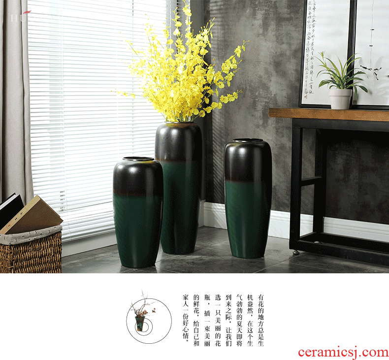 Creative restoring ancient ways do old big ceramic vase of dry flower arrangement sitting room decoration to the hotel villa home furnishing articles hydroponic - 572980884015