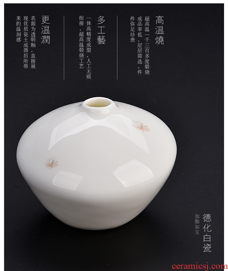 Quiet life high white porcelain flower implement Japanese furnishing articles furnishing articles ceramic tea accessories flowers in Chinese