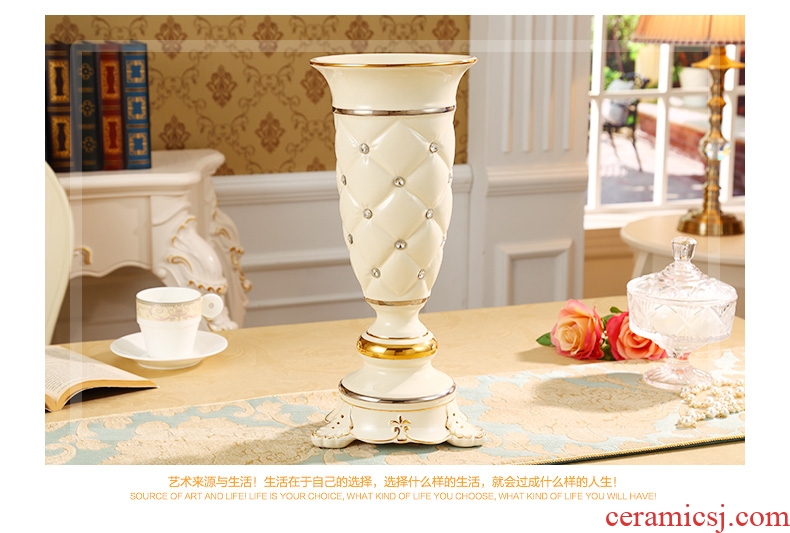 Jingdezhen creative art of I and contracted dried flowers flower arrangement of large ceramic vases, soft outfit example room decoration - 551120387800