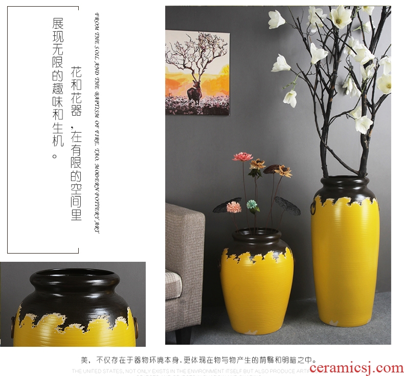 Jingdezhen ceramic large vases, garden villa decoration theme hotel furnishing articles home decoration floral outraged - 556496709279