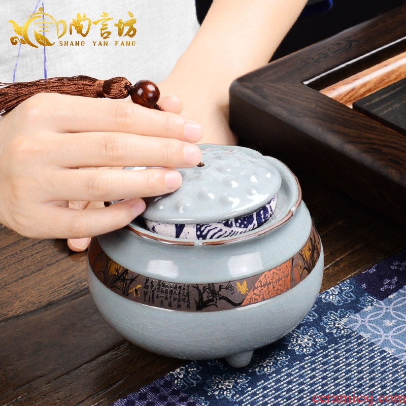 It still fang tea large bucket of pu - erh tea pot seal box elder brother up caddy fixings ceramic household