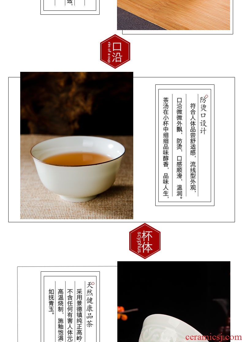 Jingdezhen shadow green ceramic tea cup cup kung fu tea cups chicken cylinder sample tea cup cup personal master list