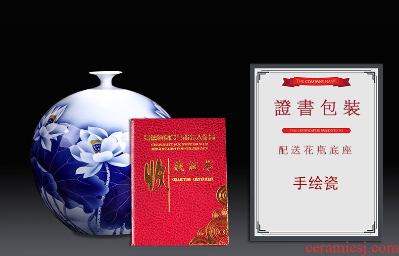 Hotel opening office study Chinese jingdezhen ceramics of large vase flower arrangement sitting room adornment is placed - 538388868369