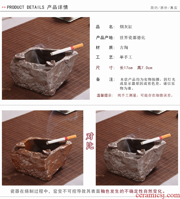 Good creative ashtray ceramic up large home furnishing articles tea table accessories coarse pottery retro contracted move ashtrays