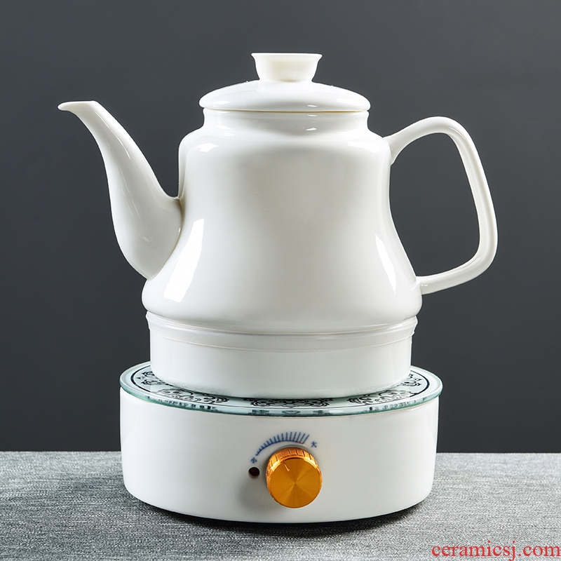 God household contracted dehua porcelain white porcelain tea set ceramic water boiling tea is tea stove water boiler heating furnace the teapot