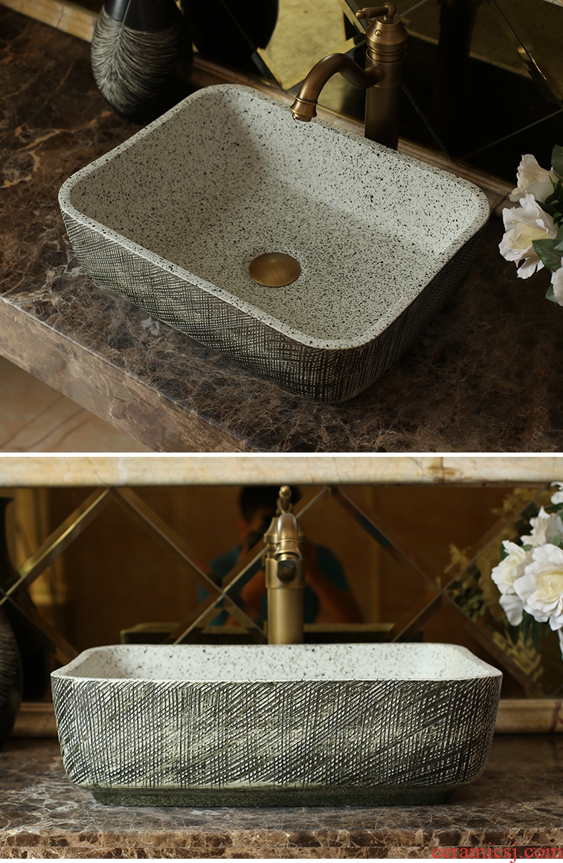 Jingdezhen ceramic art stage basin of archaize hotel for wash basin carved rectangular toilet lavabo