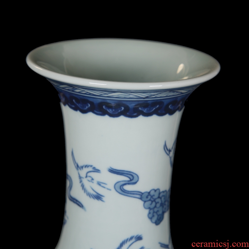Jingdezhen ceramic antique hand-painted design of blue and white the eight immortals in the sitting room TV ark place decoration arts and crafts