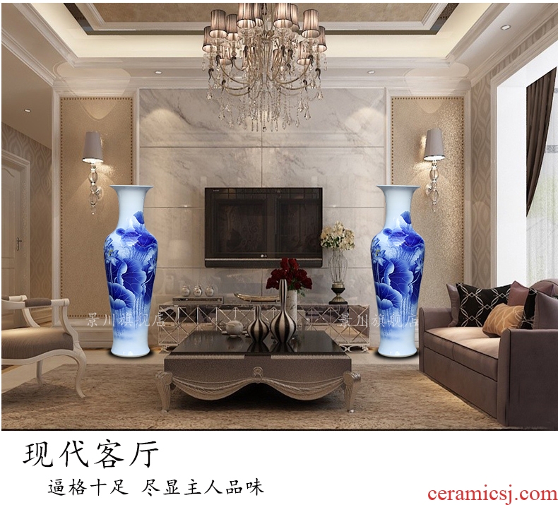 Postmodern new Chinese porcelain pot example room porch place nature science wearing small expressions using the big vase flowers, soft adornment - 544140108417