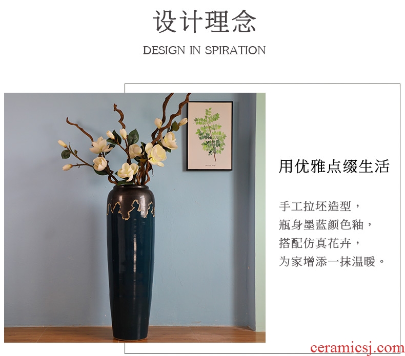 Jingdezhen new Chinese be born a large vase decoration to the hotel restaurant furnishing articles ceramic flower, flower simulation flower art - 573320954931