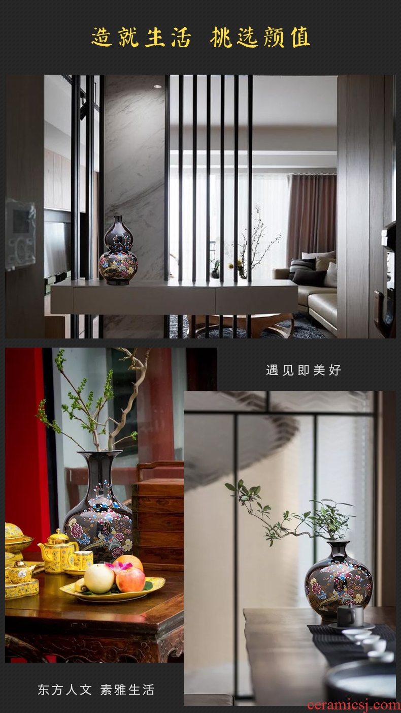 Jingdezhen ceramic celebrity master hand draw large vases, Chinese style household adornment hotel villa handicraft furnishing articles - 554480436340
