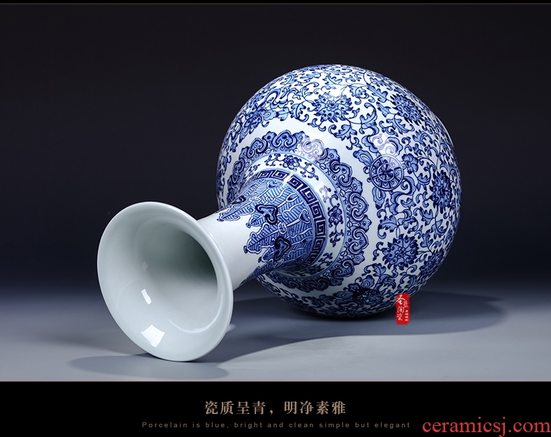 Jingdezhen ceramic vase of large sitting room dry flower decoration flower arranging furnishing articles of Chinese style restoring ancient ways pottery porcelain pot - 534440632422